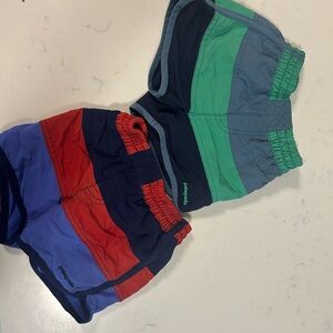 Patagonia Kids' Striped Swim Shorts - Red, Blue, Green